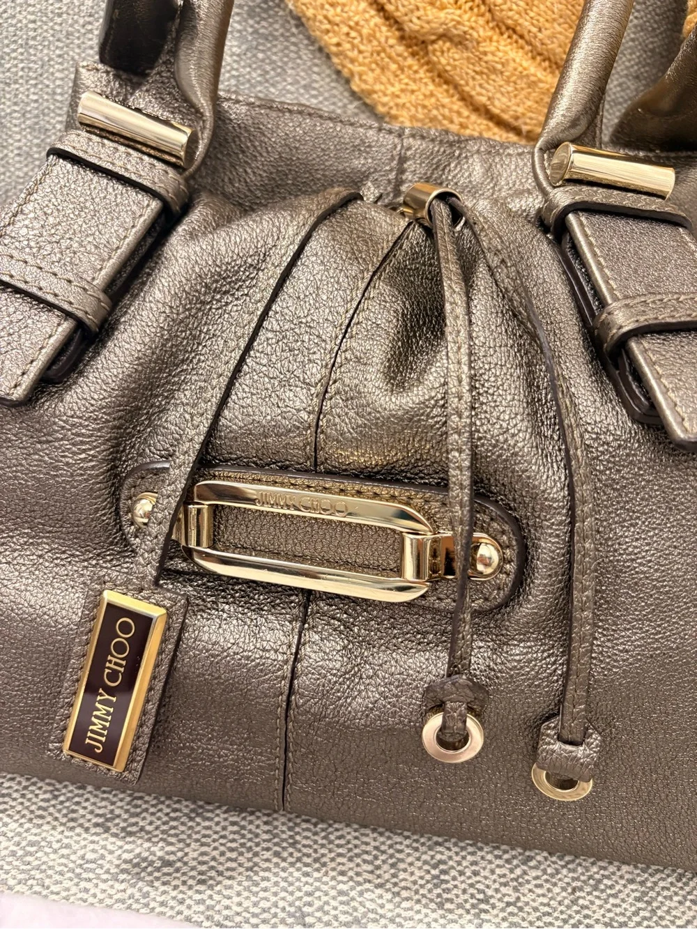 Jimmy Choo Ramona shoulder bag - Metallic Bronze Leather